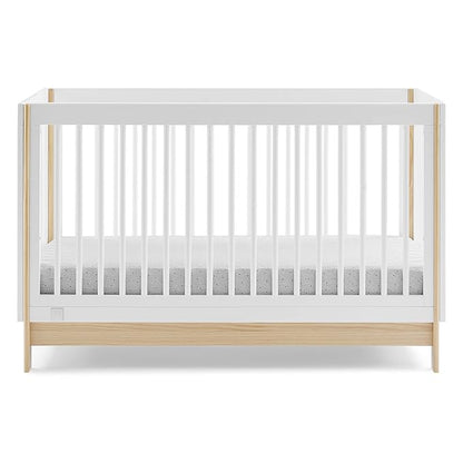 Delta Children babyGap Tate 4-in-1 Convertible Crib + Brannan Bear Bookcase with Bins + Brannan Bear Wall Shelf with 4 Hooks, Bianca White/Natural (Bundle)