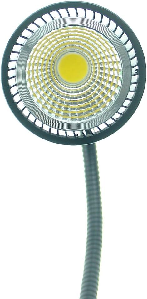 5W Clip on Clamp Gooseneck COB LED Desk Table Light lamp Warm White 19inch Neck Black
