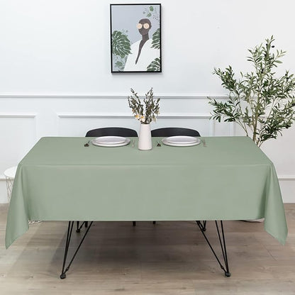 sancua Rectangle Tablecloth - 60 x 102 Inch - Stain and Wrinkle Resistant Washable Polyester Table Cloth, Decorative Fabric Table Cover for Dining Tables, Buffet Parties and Camping, Sage Green