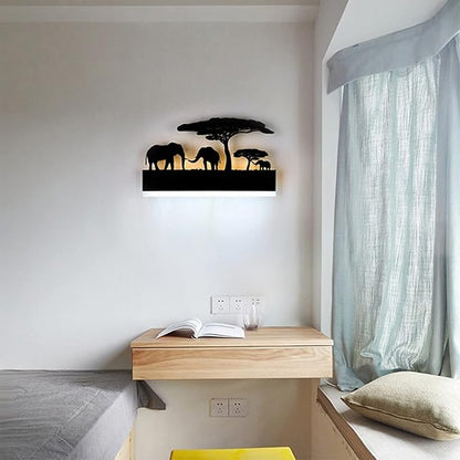 LED Wall Sconce Lamp Indoor Wall Mounted Light Up and Down Rustic Wall Light Animal Wall Lamp for Farmhouse Living Room Bedroom Cabinet Porch, 12W (Elephant)