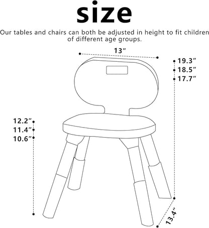 3 Level Height Adjustable Kids Chairs Plastic Preschool Chair Durable and Lightweight Child Chair with a Maximum Load Capacity of 220 pounds Suitable for Day Care, Classroom, and Home (1-Pack Beige)