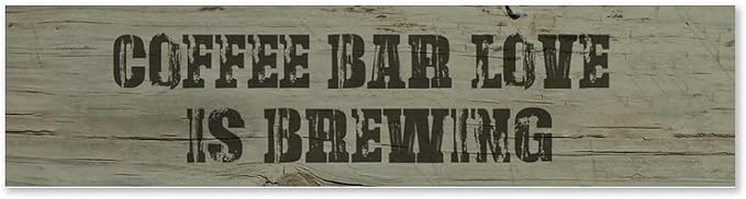 Generic Funny Wood Sign Coffee Bar Love is Brewing Rustic Wooden Hanging Sign Home Farmhouse Kitchen Wall Decoration 16 x 6 Inch