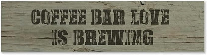 Generic Funny Wood Sign Coffee Bar Love is Brewing Rustic Wooden Hanging Sign Home Farmhouse Kitchen Wall Decoration 16 x 6 Inch