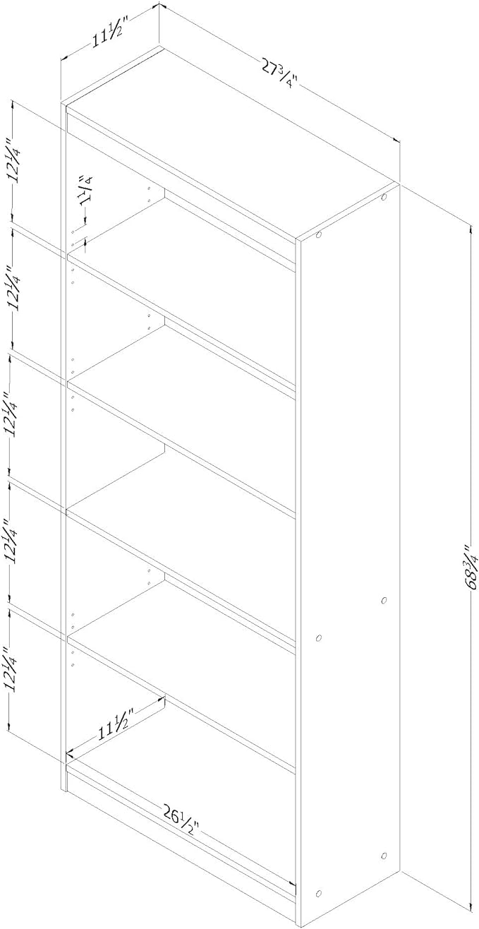 South Shore Axess 5-Shelf Bookcase - Chocolate