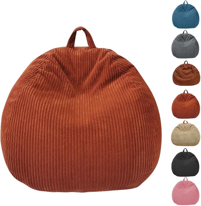 Bean Bag Chairs Cover (No Filler),Bean Bag Cover,Stuffed Animal Storage Bean Bag,Plush Toys Storage Bag,Bean Bag for Kids,Adults,Teens,[Small 32 * 28 in] Red Bean Bags