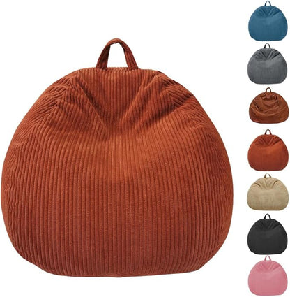 Bean Bag Chairs Cover (No Filler),Bean Bag Cover,Stuffed Animal Storage Bean Bag,Plush Toys Storage Bag,Bean Bag for Kids,Adults,Teens,[Small 32 * 28 in] Red Bean Bags