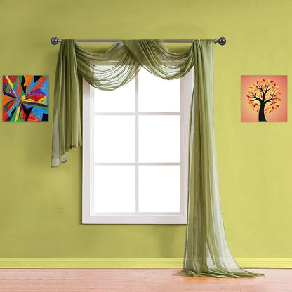 Warm Home Designs 55 x 216 Sage Green Sheer Window Scarf. AM Sage 216" | Extra Long Window Scarves Valances are Great As Wedding Arch Draping Fabric, Bed Canopy Or for Decorative Project.