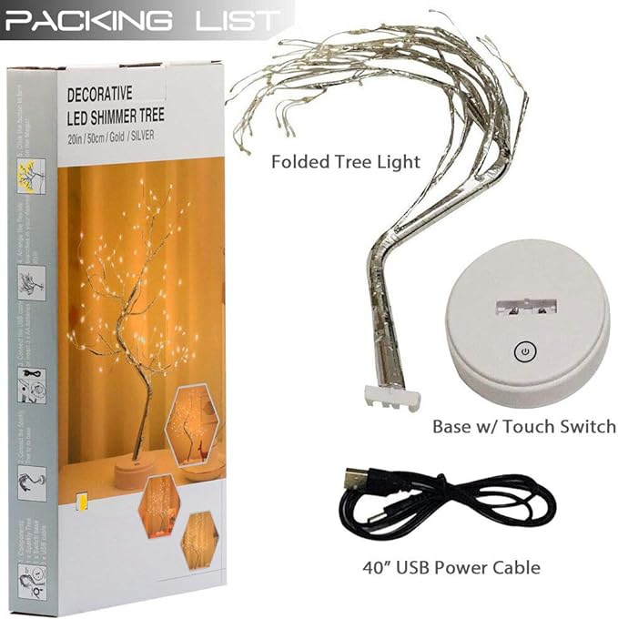 Bonsai Tree Light for Room Decor, Aesthetic Lamps for Living Room, Cute Night Light for House Decor, Good Ideas for Gifts, Home Decorations, Weddings,Christmas, Holidays and More (Warm White,108 LED)