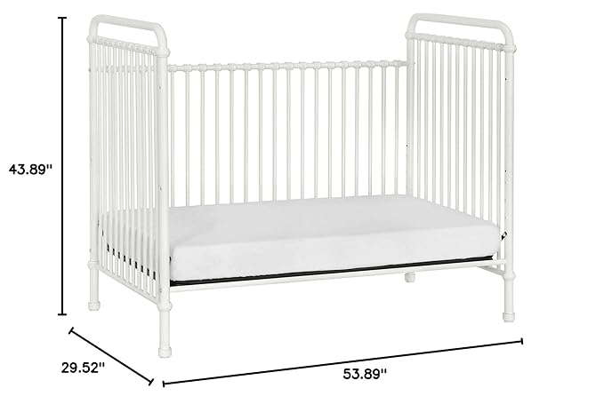 Namesake Abigail 3-in-1 Convertible Metal Crib in Vintage Iron, Greenguard Gold Certified