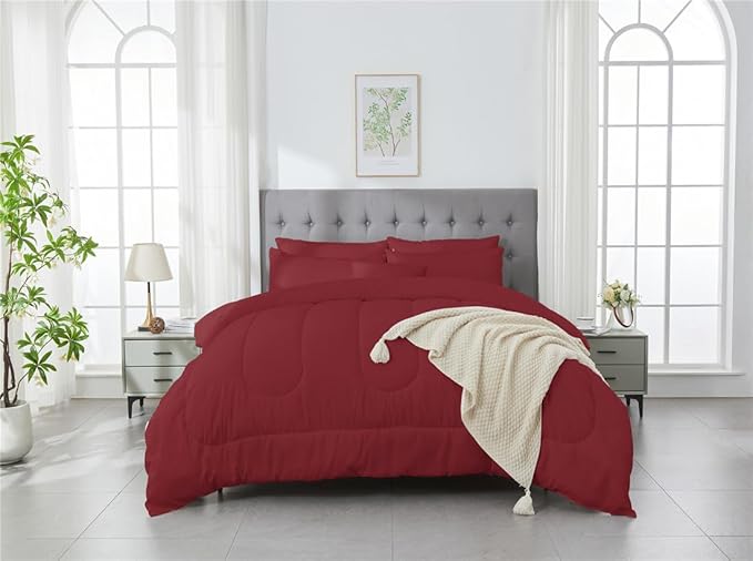 3 Piece Solid Color All Season Bedding Comforter Set Microfiber Soft Lightweight Bedding Set for Kids Teens Adults Room Decor with 1 Comforter and 2 Pillowcases King