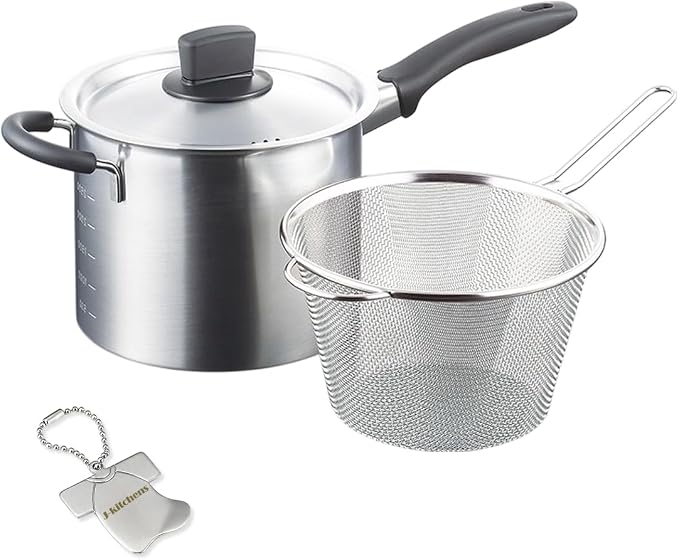 J-kitchens Dining Table Decor, One-Handle, Non-Roll Lid, Pasta Pot, 7.1 inches (18 cm), Gas Induction Compatible, Made in Japan, Original Tag Included