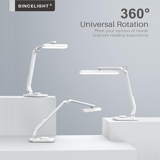 SINCELIGHT Horus H1 LED Desk Lamp, Color Changeable, Dimmable, Dual Control Mode, Remote Table/Reading/Book Light, Eye-Friendly GR0 Level with no Harmful Bluelight