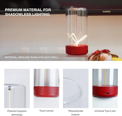 Mini Minimalist Table Lamp Cordless LED Desk Lamp Rechargeable Modern Night Lights Portable Nightstand Lamps Unique Ambient Light Mood Lighting for Bedroom, Beside, Nursery
