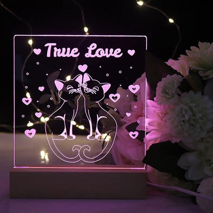 2Pack 6" Wood Rectangle Display Pedestal,Wooden Rectangle Colorful Lights Display Base for Acrylic and Plexiglass,Wood Night LED Light Lamp Base