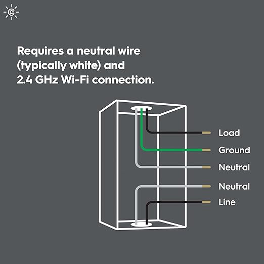 GE CYNC Smart Dimmer Light Switch, Neutral Wire Required, Bluetooth and 2.4 GHz WiFi 4-Wire Switch, Works with Amazon Alexa and Google Home, White (1 Pack)