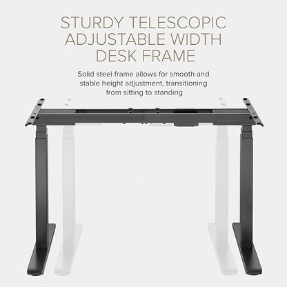 POUT TEKDEC Dual Motor 3-Stage Electric Adjustable Standing Computer Desk Base 24.4” - 51" Height for Home and Office (White)