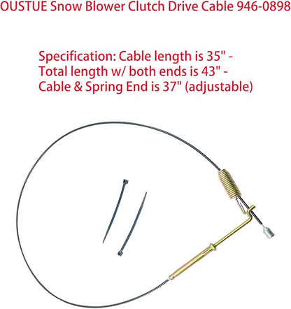 Snow Blower Clutch Drive Cable 946-0898 746-0898 for MTD Snowblower Replace 746-0898A 746-0898B 290-904
