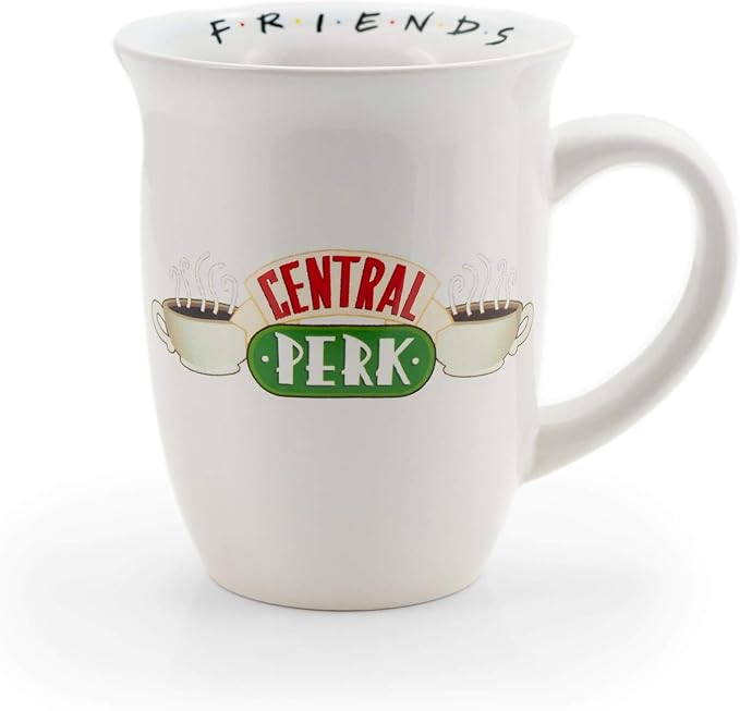 Silver Buffalo Friends Central Perk Logo Wide Rim Ceramic Mug, 16 Ounces