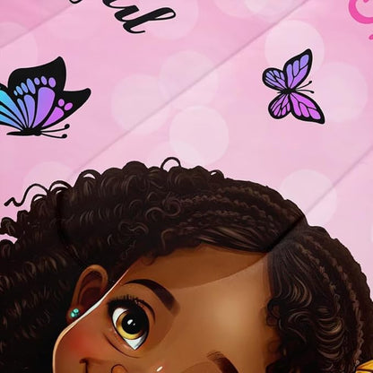 Black Girl Comforter Set Queen for Kids Teens,God Says You are Comforter Set for Black Women,Black Girl Magic Bedding Set,African American Girl Bed Bedroom Set