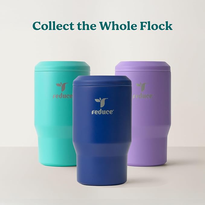 Reduce 4-in-1 Drink Cooler - Versatile Can & Bottle Holder with Vacuum Insulation - Keeps Drinks Cold Up to 4 Hours - Includes Bottle Opener - Fits Cupholders & Dishwasher Safe - 14oz - Rally Red