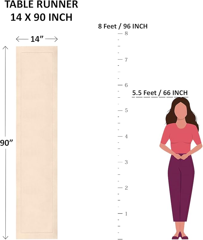 Solino Home Linen Violet Table Runner 90 Inches Long - 100% Pure Linen Dining Table Runner 14 x 90 Inch for Halloween - Fete