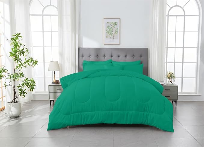3 Piece Solid Color All Season Bedding Comforter Set Microfiber Soft Lightweight Bedding Set for Kids Teens Adults Room Decor with 1 Comforter and 2 Pillowcases Twin