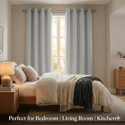 Urban Villa Cotton Grommet Curtains 42x84 (2 Panels) Ivory