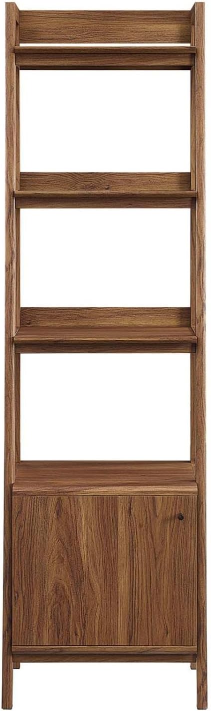 Modway 21" Bookshelf Display Case in Walnut