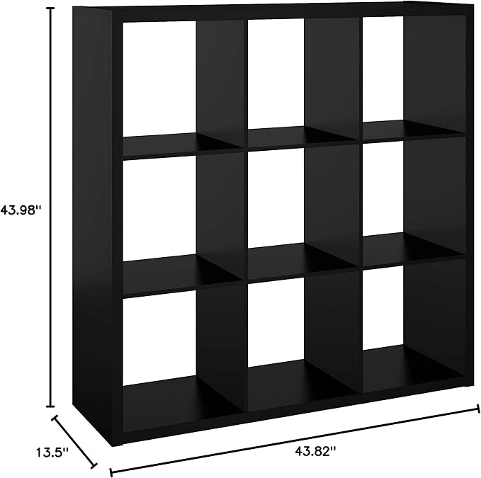 ClosetMaid 4593 Decorative Open Back 9-Cube Storage Organizer, Black