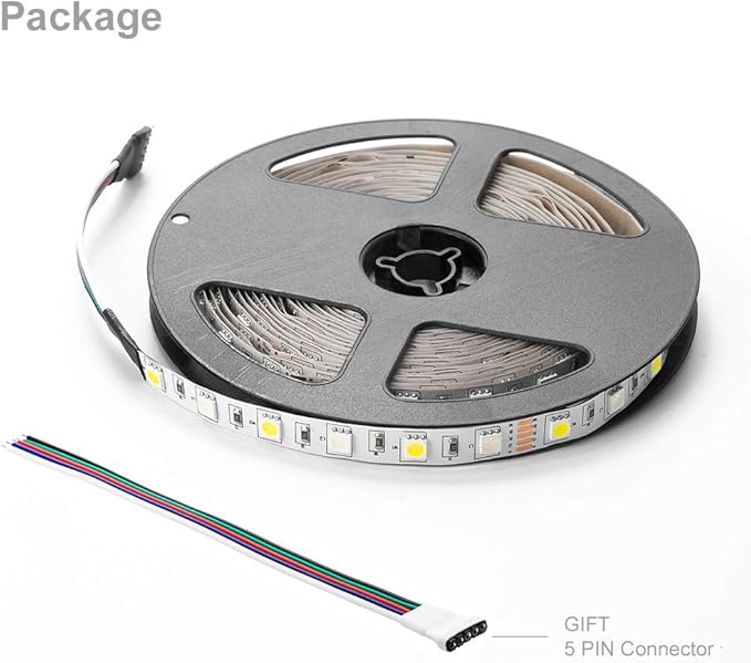BTF-LIGHTING 5050 RGBW RGB+Cool White(6000K-7000K) 150RGB+150White LED Tape Light 5m 16.4ft 60LED/m Multi-Colored IP30 10mm Width FPCB DC12V for Bedroom Home Decoration(No Adapter or Controller)