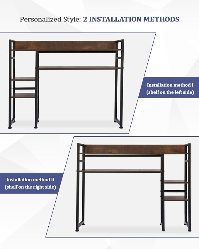 Desktop Bookshelf, 2-Tier Multipurpose Wood Bookcase for Computer Desk, Countertop Storage Hutch Display Rack Organizer for Dorm Office Home - Brown
