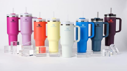 STANLEY Quencher H2.0 Flow State Tumbler, 40 oz, Tigerlily Plum | Handle and Straw | 3-Position Lid | Cup Holder Compatible for Travel | Insulated Stainless Steel Cup | BPA-Free