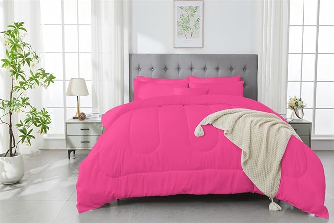 3 Piece Solid Color All Season Bedding Comforter Set Microfiber Soft Lightweight Bedding Set for Kids Teens Adults Room Decor with 1 Comforter and 2 Pillowcases King
