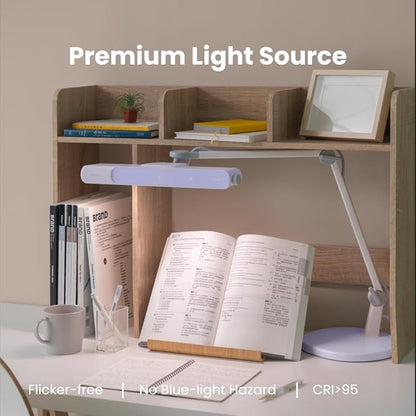BenQ MindDuo 2 Kids Study Lamp (Purple), Wide & Even Illumination, Auto Dimming, Brightness & Color Adjustment, Presence Detection