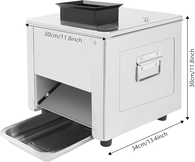 Meat Cutter Machine, 850W Electric Meat Slicer Shredded Cutting Machine, 15mm Commercial Stainless Steel Blade Shredder, 330lbs/h for Boneless Pork Chicken Fish Vegetables (15mm)