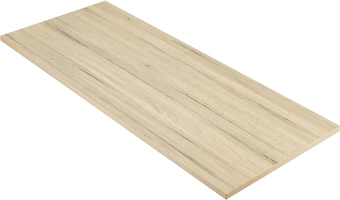 Kaboon Universal Tabletop 59.1"x23.62", Solid One-Piece Melamine Table Top, Double Desk L-Desk DIY, Home and Office Countertop, Oak