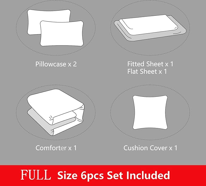 6 Pieces Gamer Bedding Set for Boys Gaming Comforter Full Size, Game Controller Comforter for Teen 3D Gamepad Microfiber 6 Piece Bed in A Bag Kids Bedding Sets with Sheets,DJT H5031 Full