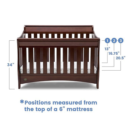 Delta Children Bentley S Series 4-in-1 Crib, Chocolate + Serta Perfect Slumber Dual Sided Recycled Fiber Core Crib and Toddler Mattress (Bundle)