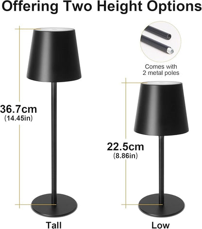 ORALUCE Cordless Table Lamp Rechargeable, Battery Operated LED Desk Lamp with USB Type-C Charging Port, 3 Color Stepless Dimming LED Lamp for Bedroom/Restaurant/Party/Coffee Shop/Camping/Bars, 1 Pack