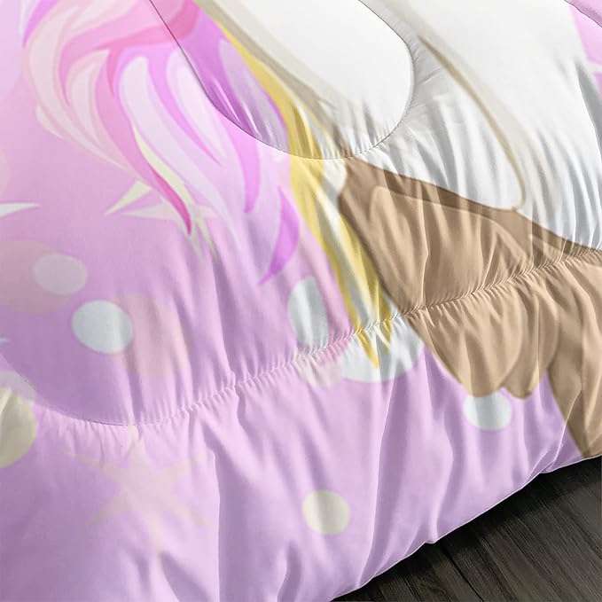 CVHOUSE Rainbow Unicorn Bedding Full Size,Rainbow Unicorn Bedding Set for Girls Kids Teens,Rainbow Unicorn Comforter Set Unicorn Duvet Set Unicorn Quilt Set Girls Room Decor 3 Pieces