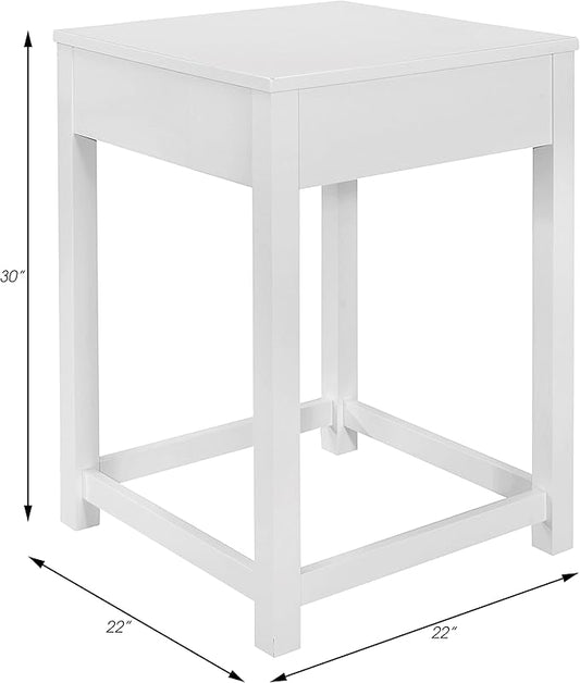 Lexicon Ozias Square Home Office Corner Unit Table, 22" x 22", White