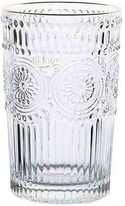 drinking glassware Drinking Glasses Sunflower Embossed Glass Cup(Large)