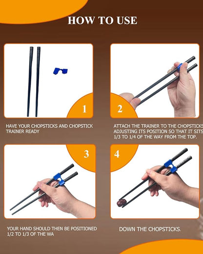 5 Pairs Reusable Training Chopsticks, 9.45 Inch Dishwasher Safe Fiberglass Japanese Training Chopsticks for Beginner, Non-Slip, Easy to Use(colorful)