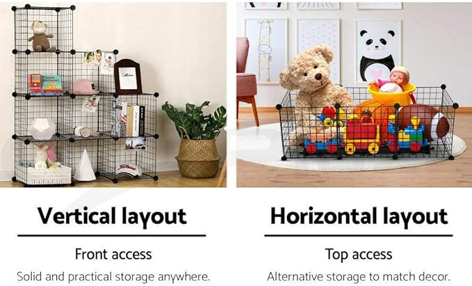 HOMIDEC Wire Cube Storage, Storage Shelves 4 Cube Bookshelf Bookcase Closet Organizer and Storage, Wire Storage Shelves Multi-Use DIY Storage Cube Shelf for Books, Toys, Clothes, Tools
