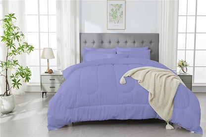 3 Piece Solid Color All Season Bedding Comforter Set Microfiber Soft Lightweight Bedding Set for Kids Teens Adults Room Decor with 1 Comforter and 2 Pillowcases Twin