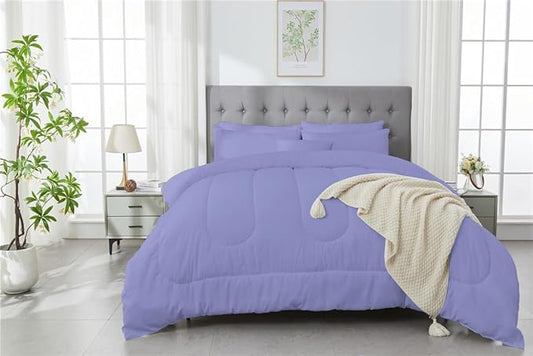 3 Piece Solid Color All Season Bedding Comforter Set Microfiber Soft Lightweight Bedding Set for Kids Teens Adults Room Decor with 1 Comforter and 2 Pillowcases Twin