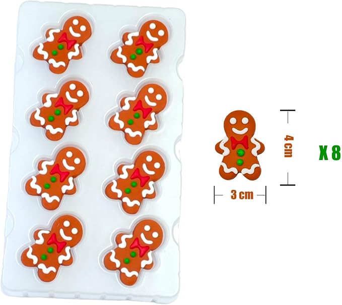 Edible Christmas Themed Gingerbread Man Sugar cake decorations, perfect Icing Cookies decro for Xmas Gingerbread House, Cupcakes, Cake, Macaron, Cookies, and Cakecicles Decorating