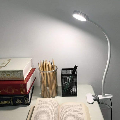 Desk lamp, LED Reading Light, Dimmable Clamp Lamp for Bed Headboard, Bedroom, Office, 3 Modes & 9 Dimming Levels, Flexible Clip Desk Lamp