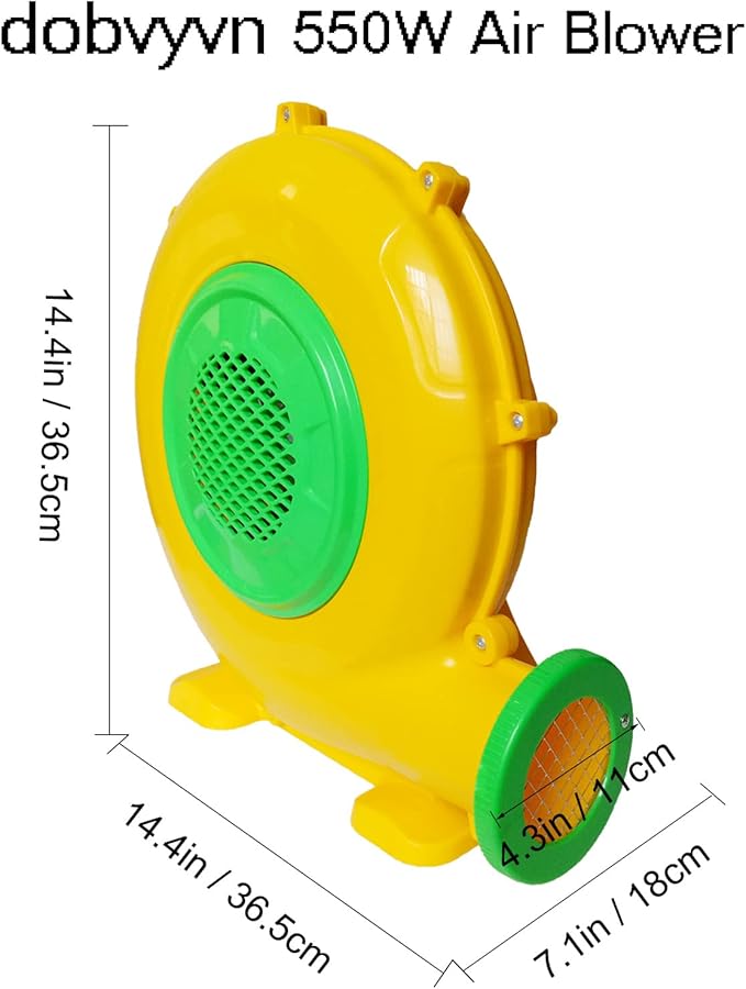 Air Blower 550 Watts, Bounce House Blower for inflatables Jump House, Inflatable Castle and Jump Slides, Efficient and Convenient Commercial Inflatable Blower for Bounce House (Style B-550W)