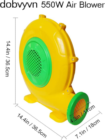 Air Blower 550 Watts, Bounce House Blower for inflatables Jump House, Inflatable Castle and Jump Slides, Efficient and Convenient Commercial Inflatable Blower for Bounce House (Style B-550W)